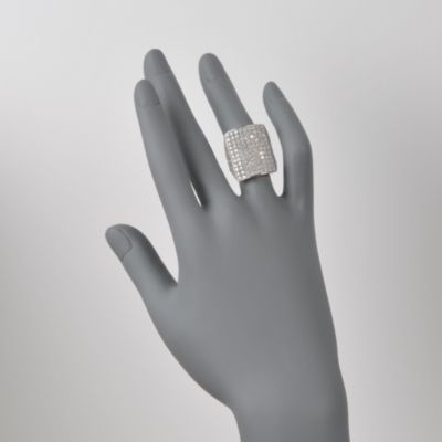 3.50 Carat t.w. Pave Diamond Ring In 14kt White Gold &mdash; Alt Image 2