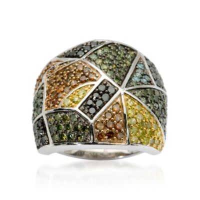 2.00 ct. t.w. Multicolored Diamond Dome Ring in 14kt White Gold &mdash; Alt Image 1