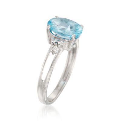 2.00 Carat Aquamarine and Diamond Ring In 14kt White Gold &mdash; Alt Image 3