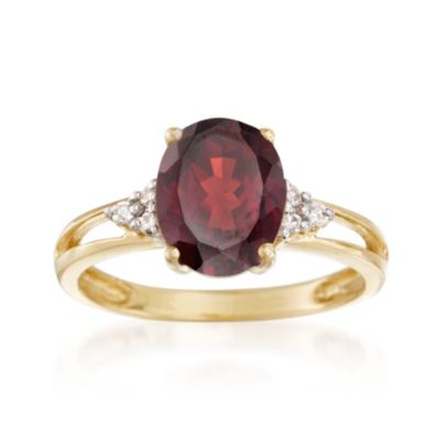 2.90 Carat Garnet and .10 ct. t.w. Diamond Ring In 14kt Yellow Gold &mdash; Alt Image 1