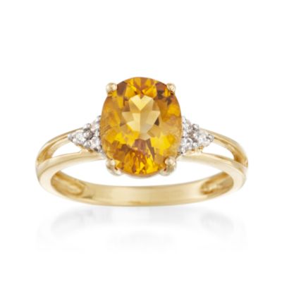 2.65 Carat Citrine and Diamond Ring in 14kt Yellow Gold &mdash; Alt Image 1