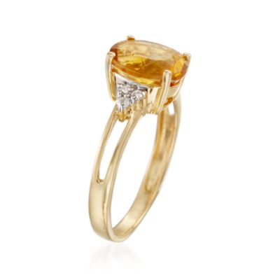 2.65 Carat Citrine and Diamond Ring in 14kt Yellow Gold &mdash; Alt Image 3