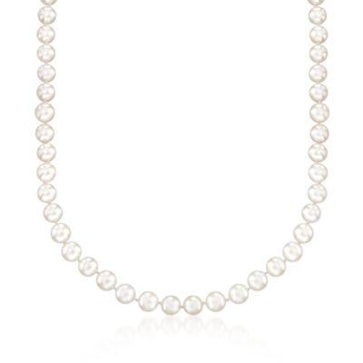 7-7.5mm Cultured Akoya Pearl Necklace With 18kt White Gold Clasp &mdash; Alt Image 1
