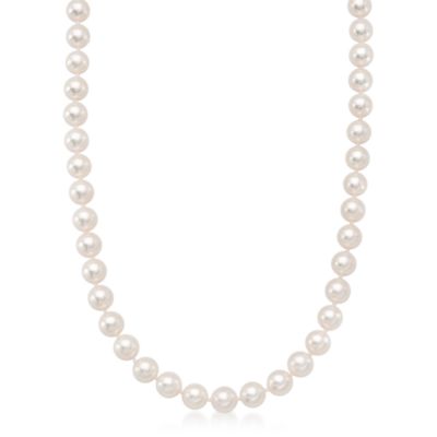 8-8.5mm Premier Cultured Akoya Pearl Necklace With 18kt White Gold Diamond Clasp &mdash; Alt Image 1