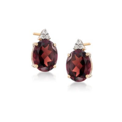 5.55 ct. t.w. Garnet and Diamond Earrings In 14kt Yellow Gold &mdash; Alt Image 1