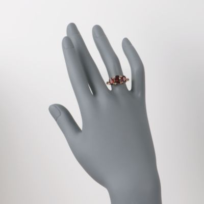 3.75 ct. t.w. Oval Garnet 3-Stone Ring in 14kt Yellow Gold &mdash; Alt Image 2
