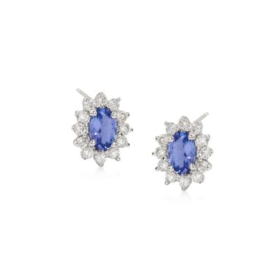.80 ct. t.w. Tanzanite Earrings With Diamonds in 14kt White Gold  &mdash; Alt Image 1