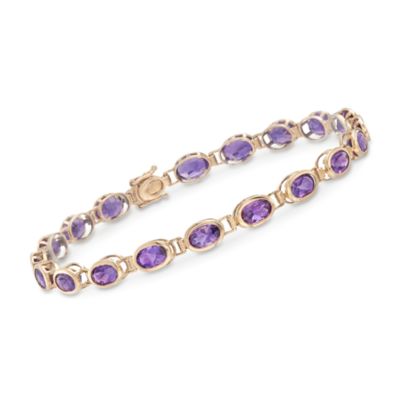 8.55 ct. t.w. Amethyst Tennis Bracelet in 14kt Yellow Gold. 7" &mdash; Alt Image 1