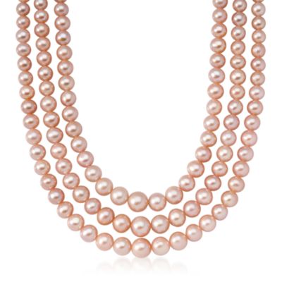 8-8.5mm Endless Pink Cultured Pearl Necklace. 80" &mdash; Alt Image 1