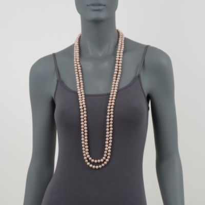 8-8.5mm Endless Pink Cultured Pearl Necklace. 80" &mdash; Alt Image 2