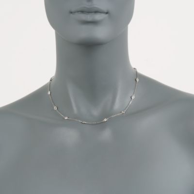2.00 ct. t.w. Bezel-Set Diamond Station Necklace in 14kt White Gold &mdash; Alt Image 2
