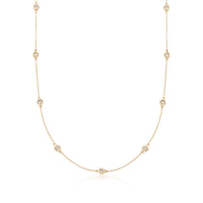 .50 Carat t.w. Bezel-Set Diamond Station Necklace in 14kt Yellow Gold &mdash; Alt Image 1