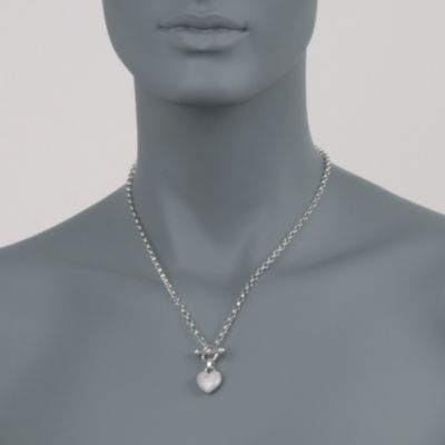 .25 ct. t.w. Pave Diamond Heart Necklace in Sterling Silver &mdash; Alt Image 2