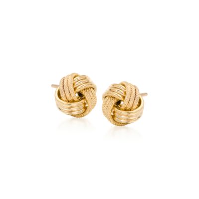 14kt Yellow Gold Love Knot Earrings  &mdash; Alt Image 1