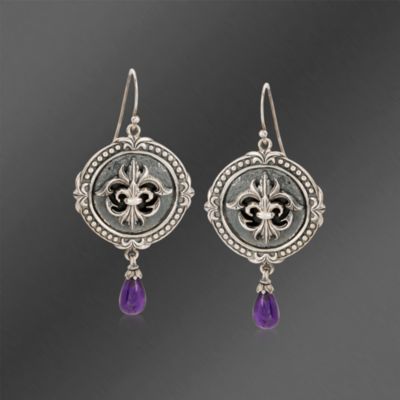 Scott Kay Amethyst Earrings in Sterling Silver &mdash; Alt Image 1
