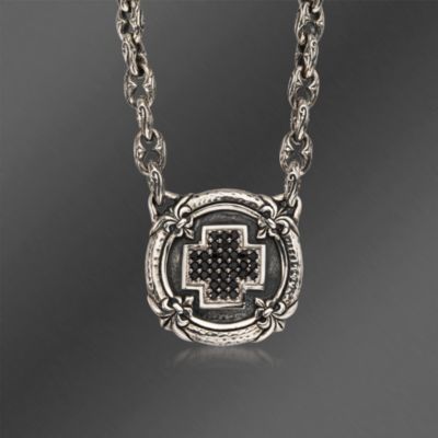 Scott Kay .20 ct. t.w. Black Sapphire Sterling Silver Cross Necklace. 18" &mdash; Alt Image 1