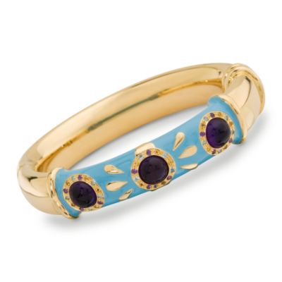 Italian Multi-Gem and Enamel Bangle Bracelet. 7" &mdash; Alt Image 1