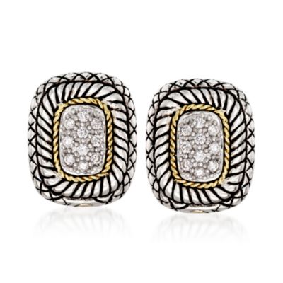 Andrea Candela .27 ct. t.w. Diamond Earrings in 18kt Yellow Gold and Sterling Silver  &mdash; Alt Image 1