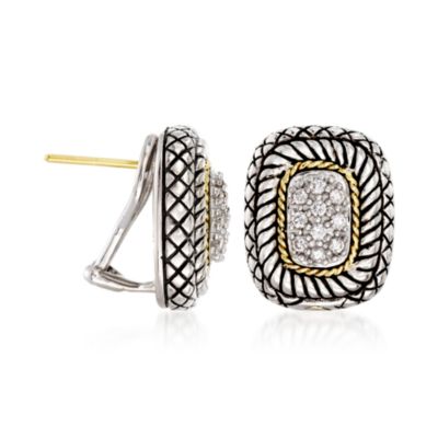 Andrea Candela .27 ct. t.w. Diamond Earrings in 18kt Yellow Gold and Sterling Silver  &mdash; Alt Image 2