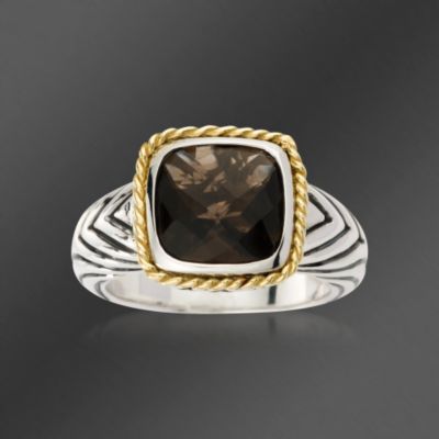 Andrea Candela Smoky Quartz Two-Tone Ring . Size 7 &mdash; Alt Image 1