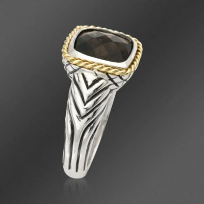 Andrea Candela Smoky Quartz Two-Tone Ring . Size 7 &mdash; Alt Image 2