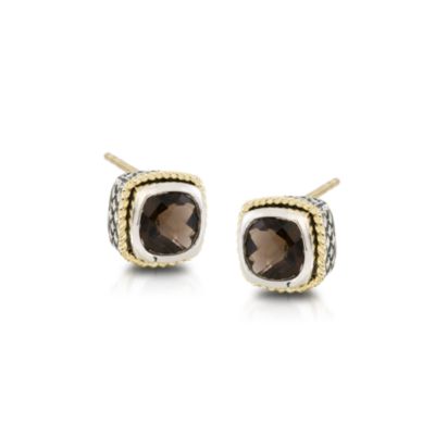 Andrea Candela Smoky Quartz Earrings in 18kt Yellow Gold and Sterling Silver &mdash; Alt Image 1