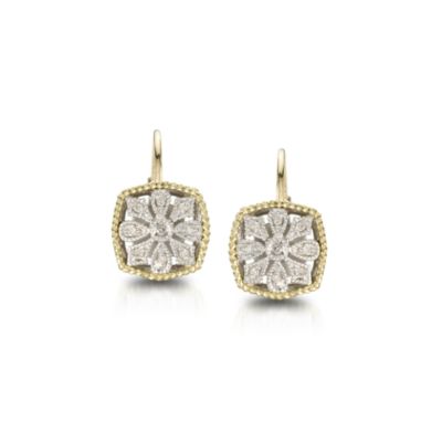 Andrea Candela Diamond Accent Floral Earrings in 18kt Yellow Gold and Sterling Silver &mdash; Alt Image 1