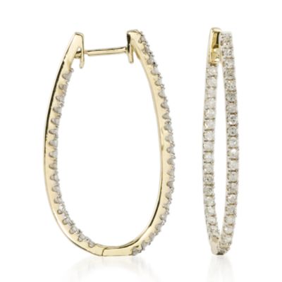 1.00 ct. t.w. Diamond In-And-Out Hoop Earrings in 14kt Yellow Gold &mdash; Alt Image 1