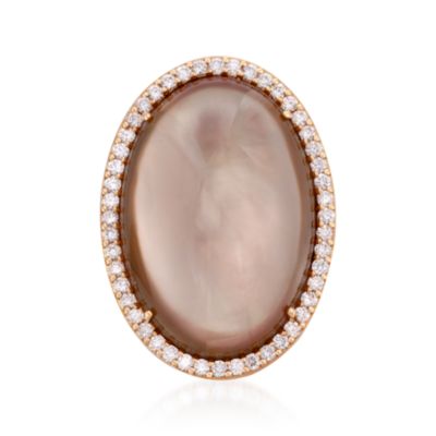 Roberto Coin 8.20 Carat Smoky Quartz and 1.04 ct. t.w. Diamond Ring in 18kt Rose Gold. Size 6.5 &mdash; Alt Image 1