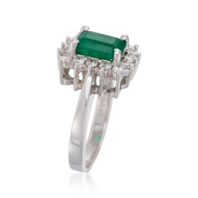 2.50 Carat Emerald and 1.00 ct. t.w. Diamond Ring in 14kt White Gold &mdash; Alt Image 3