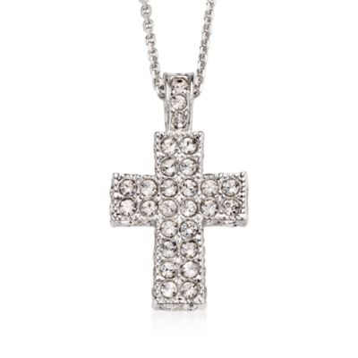 Swarovski Crystal Cross Necklace. 18" &mdash; Alt Image 1