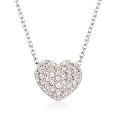 Swarovski Crystal Clear Crystal Heart Pendant With Chain. 15.75" &mdash; Alt Image 1
