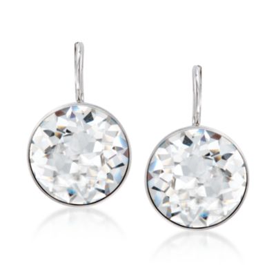 Swarovski Crystal "Bella" Bezel Set Crystal Wire Earrings  &mdash; Alt Image 1