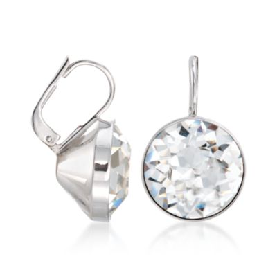 Swarovski Crystal "Bella" Bezel Set Crystal Wire Earrings  &mdash; Alt Image 2