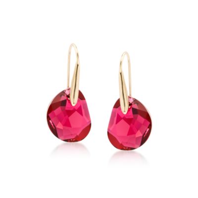 Swarovski Crystal "Galet" Bordeaux Crystal Wire Earrings &mdash; Alt Image 1