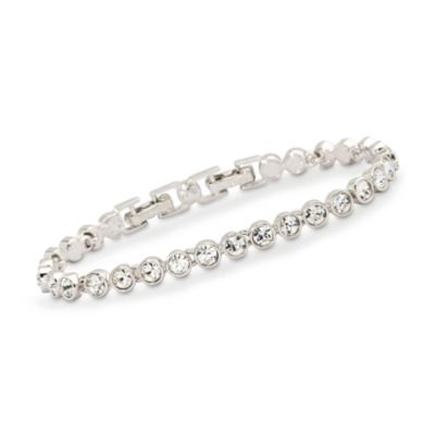 Swarovski Crystal Bezel Set Crystal Tennis Bracelet. 7.5" &mdash; Alt Image 1