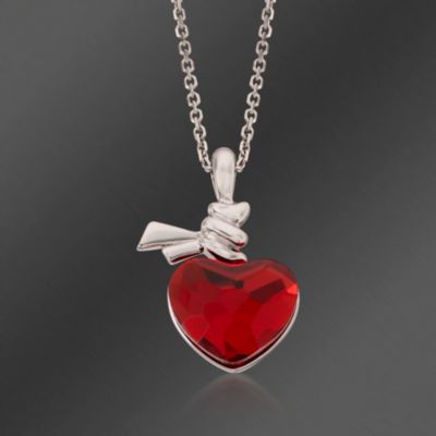 Swarovski Crystal Light Siam Crystal "Ties of Love" Pendant With Chain. 15" &mdash; Alt Image 1