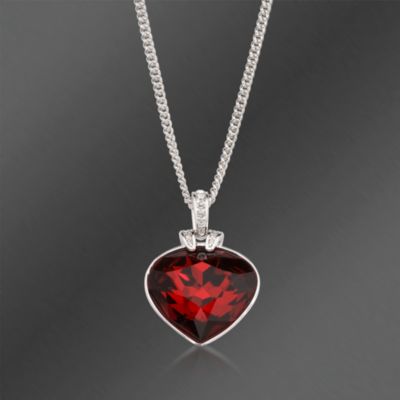 Swarovski Crystal "Oceanic" Light Red and Clear Crystal Pendant With Chain. 15.75" &mdash; Alt Image 1