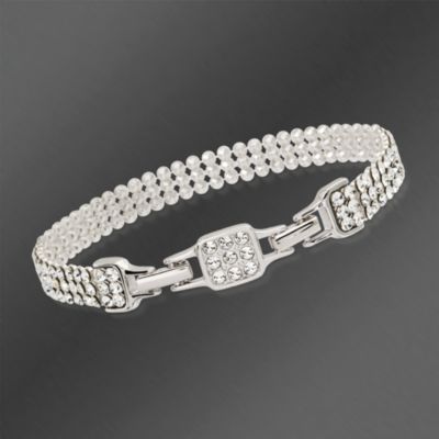 Swarovski Crystal Narrow Crystal Mesh Bracelet. 7.25" &mdash; Alt Image 1