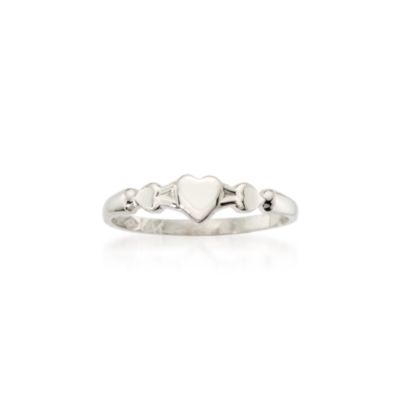 Child's 14kt White Gold Heart Ring. Size 1 &mdash; Alt Image 1