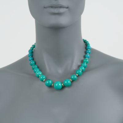6-20mm Turquoise Bead Necklace in 14kt Yellow Gold &mdash; Alt Image 3