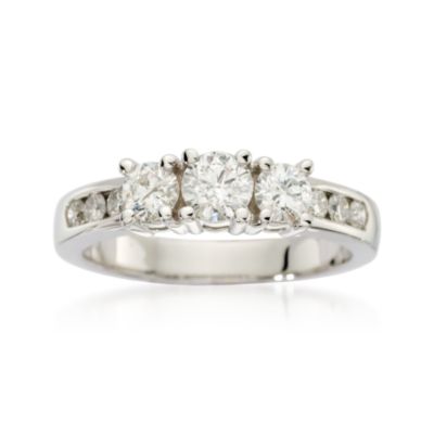 1.00 ct. t.w. Diamond 3-Stone Engagement Ring With Diamonds In 14kt White Gold &mdash; Alt Image 1