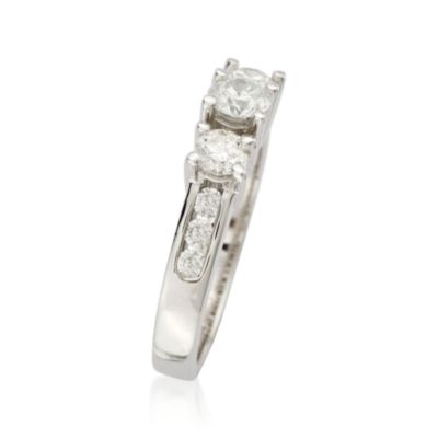 1.00 ct. t.w. Diamond 3-Stone Engagement Ring With Diamonds In 14kt White Gold &mdash; Alt Image 3