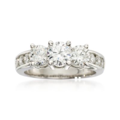 2.00 ct. t.w. Diamond 3-Stone Engagement Ring With Diamonds In 14kt White Gold &mdash; Alt Image 1