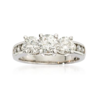 1.50 ct. t.w. Diamond 3-Stone Engagement Ring With Diamonds In 14kt White Gold &mdash; Alt Image 1