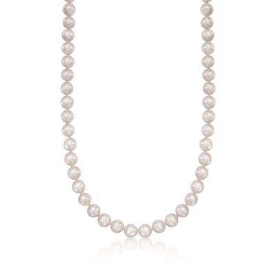 10-11mm Pearl Necklace in 14kt White Gold &mdash; Alt Image 1
