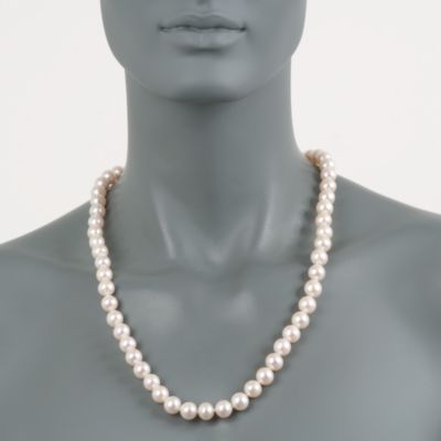10-11mm Pearl Necklace in 14kt White Gold &mdash; Alt Image 3