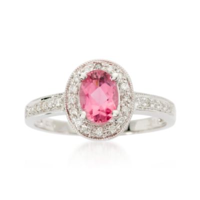 .75 ct. t.w. Pink Tourmaline and .10 ct. t.w. Diamond Ring in 14kt White Gold &mdash; Alt Image 1