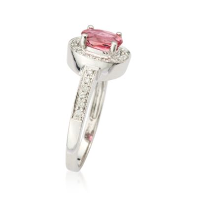 .75 ct. t.w. Pink Tourmaline and .10 ct. t.w. Diamond Ring in 14kt White Gold &mdash; Alt Image 3