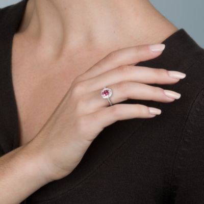 .75 ct. t.w. Pink Tourmaline and .10 ct. t.w. Diamond Ring in 14kt White Gold &mdash; Alt Image 4